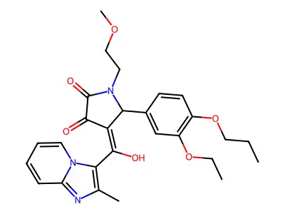 5-(3-ethoxy-4-propoxyphenyl)-4-[hydroxy-(2-methylimidazo[1,2-a]pyridin-3-yl)methylidene]-1-(2-methoxyethyl)pyrrolidine-2,3-dione structure