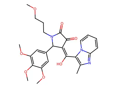 4-[hydroxy-(2-methylimidazo[1,2-a]pyridin-3-yl)methylidene]-1-(3-methoxypropyl)-5-(3,4,5-trimethoxyphenyl)pyrrolidine-2,3-dione structure
