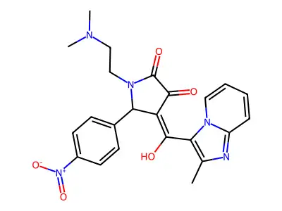 1-[2-(dimethylamino)ethyl]-4-[hydroxy(2-methylimidazo[1,2-a]pyridin-3-yl)methylidene]-5-(4-nitrophenyl)pyrrolidine-2,3-dione structure