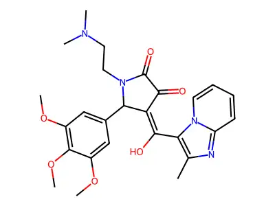 1-(2-dimethylaminoethyl)-4-[hydroxy-(2-methylimidazo[1,2-a]pyridin-3-yl)methylidene]-5-(3,4,5-trimethoxyphenyl)pyrrolidine-2,3-dione structure