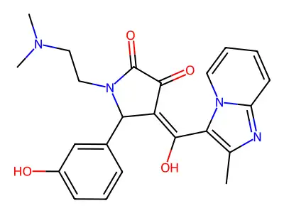 1-[2-(Dimethylamino)ethyl]-4-[hydroxy(2-methylimidazo[1,2-a]pyridin-3-yl)methylidene]-5-(3-hydroxyphenyl)pyrrolidine-2,3-dione structure