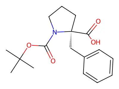(R)-2-Benzyl-1-(tert-butoxycarbonyl)pyrrolidine-2-carboxylic acid structure
