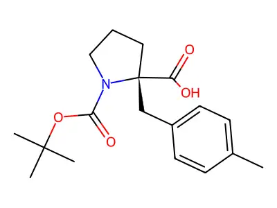 (R)-1-(tert-Butoxycarbonyl)-2-(4-methylbenzyl)pyrrolidine-2-carboxylic acid structure