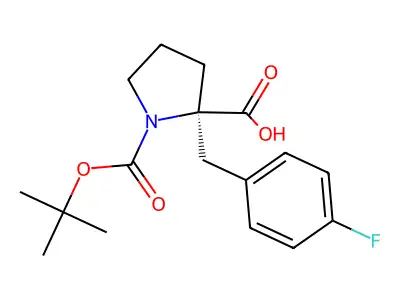 Boc-(R)-alpha-(4-fluorobenzyl)-Pro-OH structure