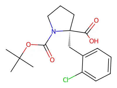 1-Boc-2-(2-chlorobenzyl)-2-pyrrolidinecarboxylic acid structure
