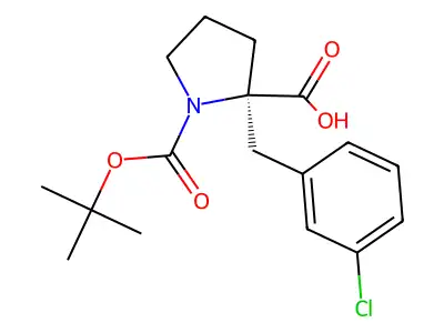 Boc-(R)-alpha-(3-chlorobenzyl)proline structure