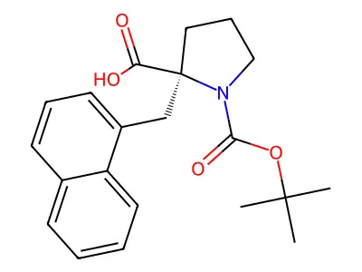 Boc-(R)-alpha-(1-naphthalenylmethyl)-proline structure