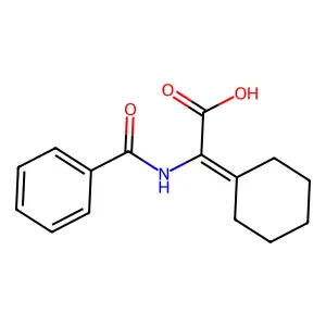 Acetic acid, (benzoylamino)cyclohexylidene- structure