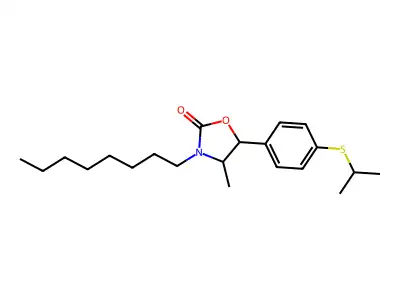 4-Methyl-5-(4-((1-methylethyl)thio)phenyl)-3-octyloxazolidin-2-one structure