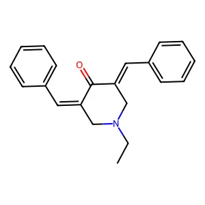 1-Ethyl-3,5-bis(phenylmethylene)-4-piperidinone structure