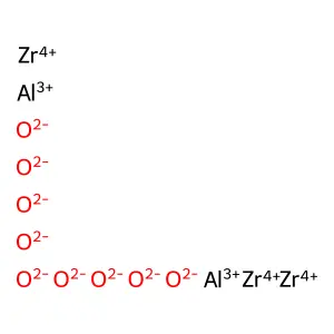 Aluminum zirconium oxide (Al2Zr3O9) structure