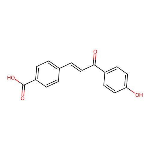4-(3-(4-Hydroxyphenyl)-3-oxoprop-1-en-1-yl)benzoic acid structure