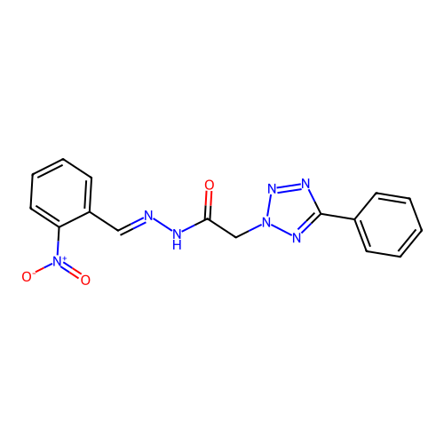 N'-[(E)-(2-nitrophenyl)methylidene]-2-(5-phenyl-2H-tetrazol-2-yl)acetohydrazide structure