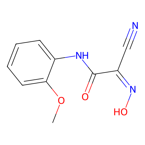 (2Z)-2-cyano-2-(hydroxyimino)-N-(2-methoxyphenyl)ethanamide structure