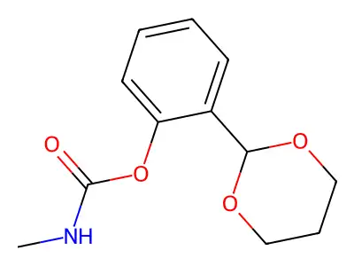 Carbamic acid, methyl-, o-(m-dioxan-2-yl)phenyl ester structure