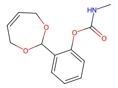 Carbamic acid, methyl-, o-(4,7-dihydro-1,3-dioxepin-2-yl)phenyl ester structure