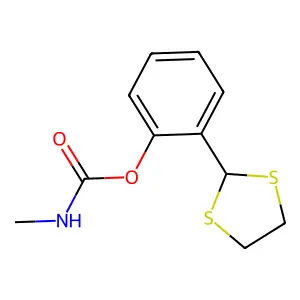 Carbamic acid, methyl-, o-(1,3-dithiolan-2-yl)phenyl ester structure
