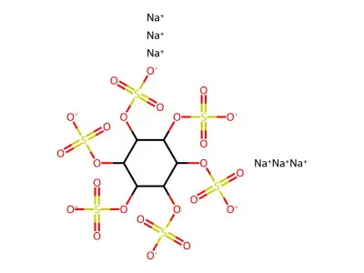Hexasodium cyclohexane-1,2,3,4,5,6-hexayl hexasulfate structure