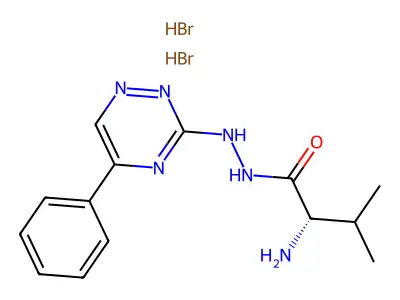 Valine, 2-(5-phenyl-3-as-triazinyl)hydrazide, dihydrobromide, hydrate structure