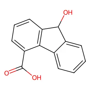 9-hydroxy-9H-fluorene-4-carboxylic acid structure