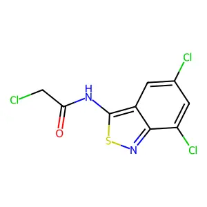 2-Chloro-N-(5,7-dichloro-2,1-benzisothiazol-3-yl)acetamide structure