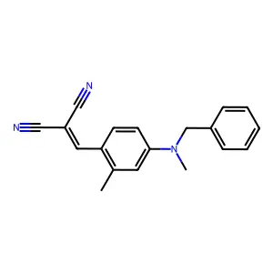 Propanedinitrile, 2-((2-methyl-4-(methyl(phenylmethyl)amino)phenyl)methylene)- structure