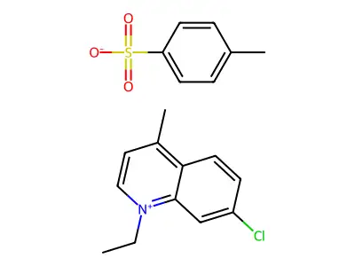 7-Chloro-1-ethyl-4-methylquinolinium toluene-p-sulphonate structure