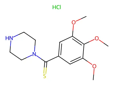 Piperazine, 1-(3,4,5-trimethoxythiobenzoyl)-, hydrochloride structure