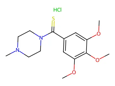 Piperazine, 1-methyl-4-(3,4,5-trimethoxythiobenzoyl)-, hydrochloride structure