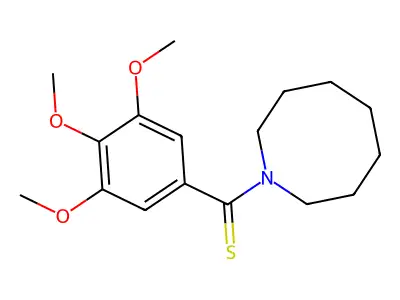 Azocine, octahydro-1-(thioxo(3,4,5-trimethoxyphenyl)methyl)- structure