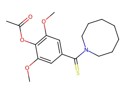 Azocine, octahydro-1-((4-(acetyloxy)-3,5-dimethoxyphenyl)thioxomethyl)- structure