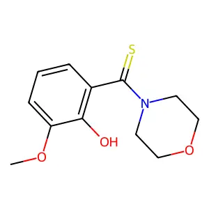 Morpholine, 4-((2-hydroxy-3-methoxyphenyl)thioxomethyl)- structure