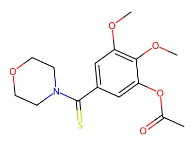 Morpholine, 4-((3-(acetyloxy)-4,5-dimethoxyphenyl)thioxomethyl)- structure