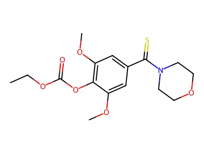 Phenol, 4-(morpholinothiocarbonyl)-2,6-dimethoxy-, ethylcarbonate structure