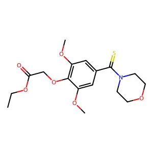 Acetic acid, (2,6-dimethoxy-4-(4-morpholinylthioxomethyl)phenoxy)-, ethyl ester structure