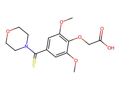 Acetic acid, (2,6-dimethoxy-4-(4-morpholinylthioxomethyl)phenoxy)- structure