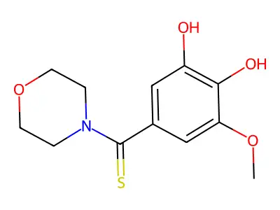 Morpholine, 4-((3,4-dihydroxy-5-methoxyphenyl)thioxomethyl)- structure