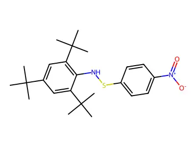 Benzenesulfenamide, 4-nitro-N-[2,4,6-tris(1,1-dimethylethyl)phenyl]- structure