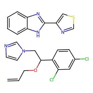 Imazalil-thiabendazole mixt. structure