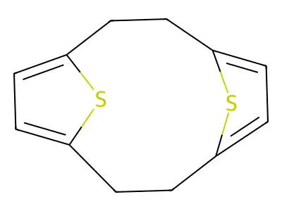 13,14-Dithiatricyclo(8.2.1.14,7)tetradeca-4,6,10,12-tetraene structure