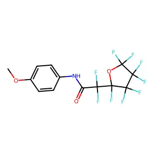 2,2-Difluoro-2-(perfluorotetrahydrofur-2-yl)-N-(4-methoxyphenyl)acetamide structure