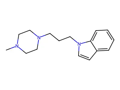 Piperazine, 1-(3-(1-indolyl)propyl)-1-methyl- structure