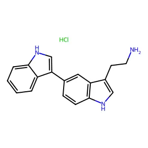 Indole, 5-(3-indolyl)-3-(aminoethyl)-, hydrochloride structure