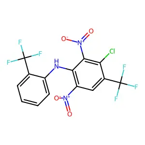 Benzenamine, 3-chloro-2,6-dinitro-4-(trifluoromethyl)-N-(2-(trifluoromethyl)phenyl)- structure