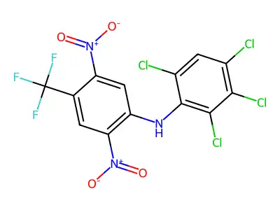 Benzenamine, 3-chloro-3,6-dinitro-N-(2,4,6-trichlorophenyl)-4-(trifluoromethyl)- structure