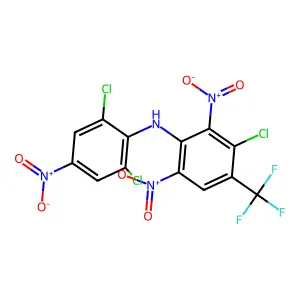 Benzenamine, 3-chloro-N-(2,6-dichloro-4-nitrophenyl)-2,6-dinitro-4-(trifluoromethyl)- structure