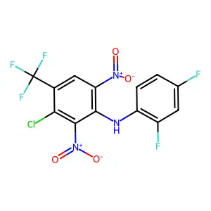 Benzenamine, 3-chloro-N-(2,4-difluorophenyl)-2,6-dinitro-4-(trifluoromethyl)- structure