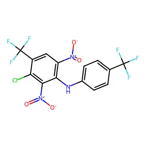 Benzenamine, 3-chloro-2,6-dinitro-4-(trifluoromethyl)-N-(4-(trifluoromethyl)phenyl)- structure