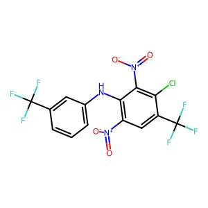 Benzenamine, 3-chloro-2,6-dinitro-4-(trifluoromethyl)-N-(3-(trifluoromethyl)phenyl)- structure