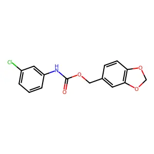 Piperonyl N-(3-chlorophenyl)carbamate structure